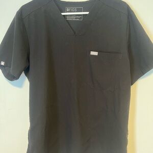 Figs Men's Short Sleeve Black V-Neck Tee